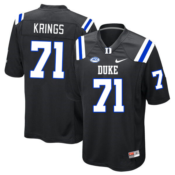 Men #71 Caleb Krings Duke Blue Devils College Football Jerseys Stitched-Black